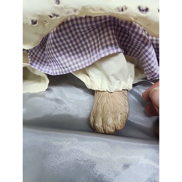 Vtg Shelve Sitter Rabbit Doll 22” Stuffed Body Ceramic Head And  Feet  Farmhouse - Picture 3 of 10